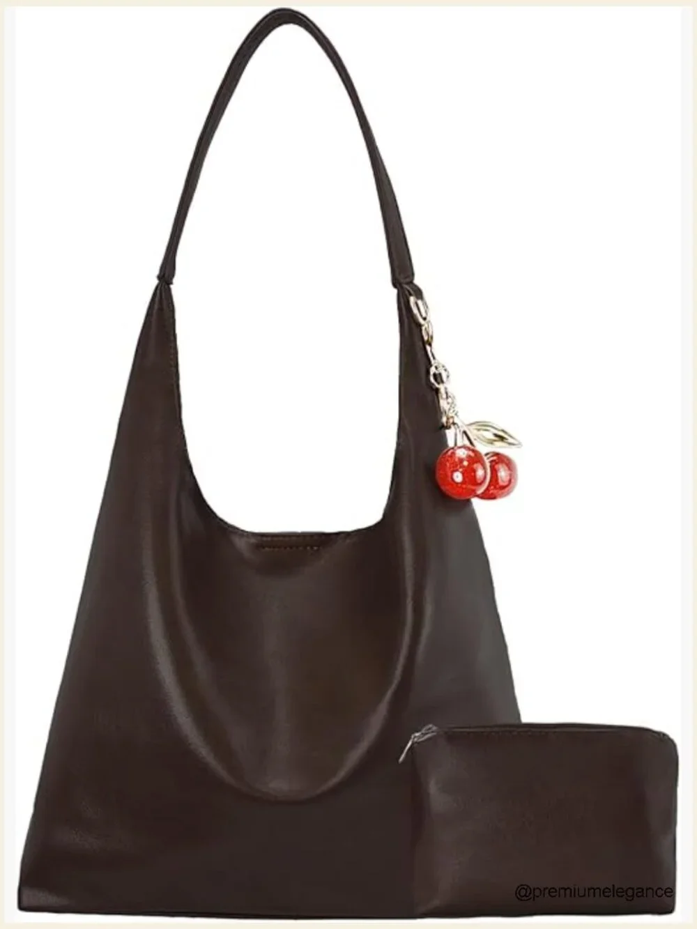 Vegan Hobo Bag Faux Leather Shoulder Purse Slouchy Crossbody Tote